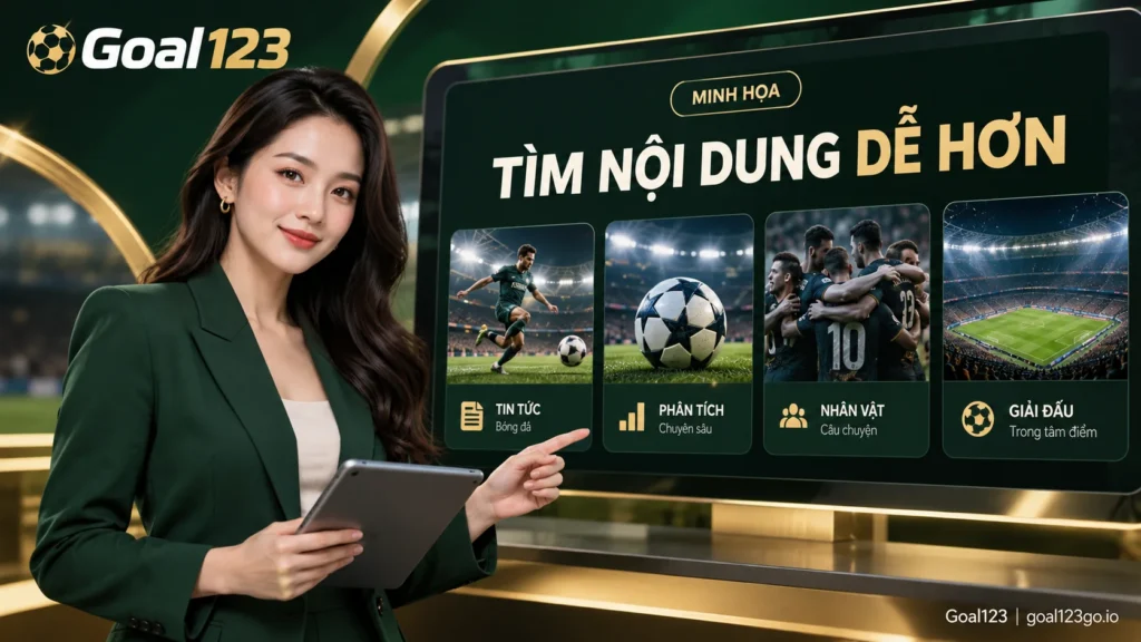 Giao diện Goal123 nên được đánh giá theo tiêu chí nào?