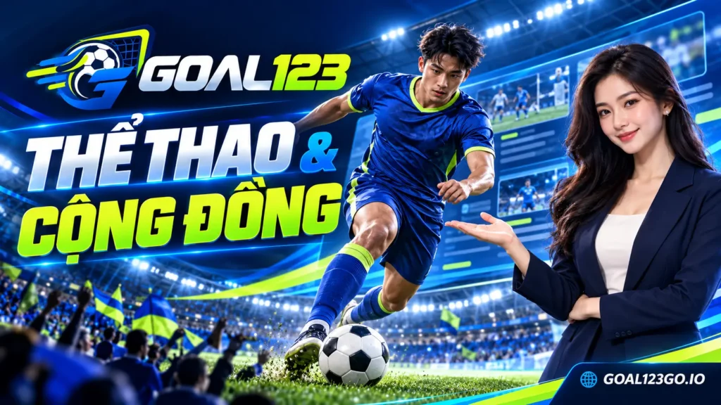 Cầu thủ bóng đá minh họa nhóm nội dung thể thao và cộng đồng trên Goal123