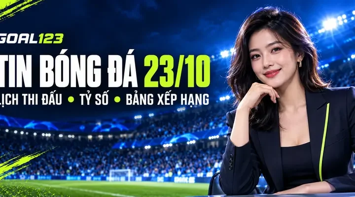 Tin bóng đá 23/10 với nữ MC thể thao AI tại sân vận động