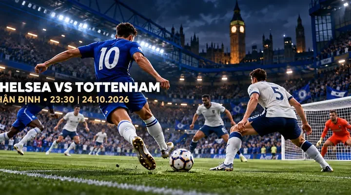 Ảnh bìa Chelsea vs Tottenham, chữ căn trái và giữa ảnh, Goal123go.io