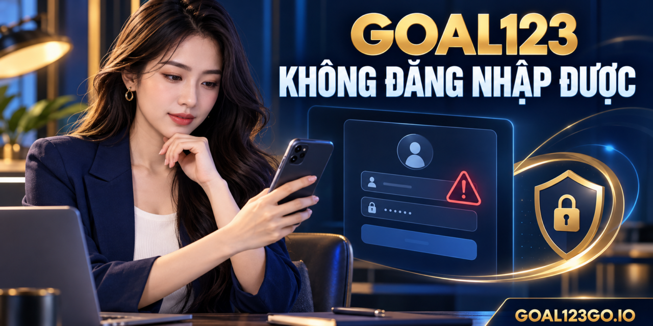 Nhân vật nữ kiểm tra lỗi Goal123 không đăng nhập được trên thiết bị an toàn