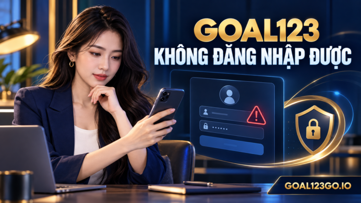 Nhân vật nữ kiểm tra lỗi Goal123 không đăng nhập được trên thiết bị an toàn