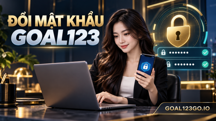 Nhân vật nữ đổi mật khẩu Goal123 an toàn trên máy tính và điện thoại