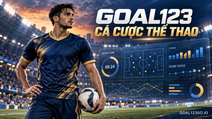 Cầu thủ bóng đá Goal123 quan sát bảng dữ liệu trận đấu và trạng thái thi đấu