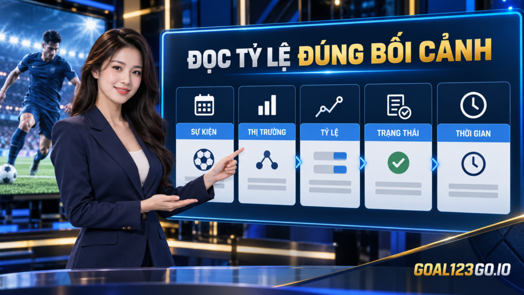 Nữ MC Goal123 giải thích cách đọc tỷ lệ kèo theo đúng bối cảnh