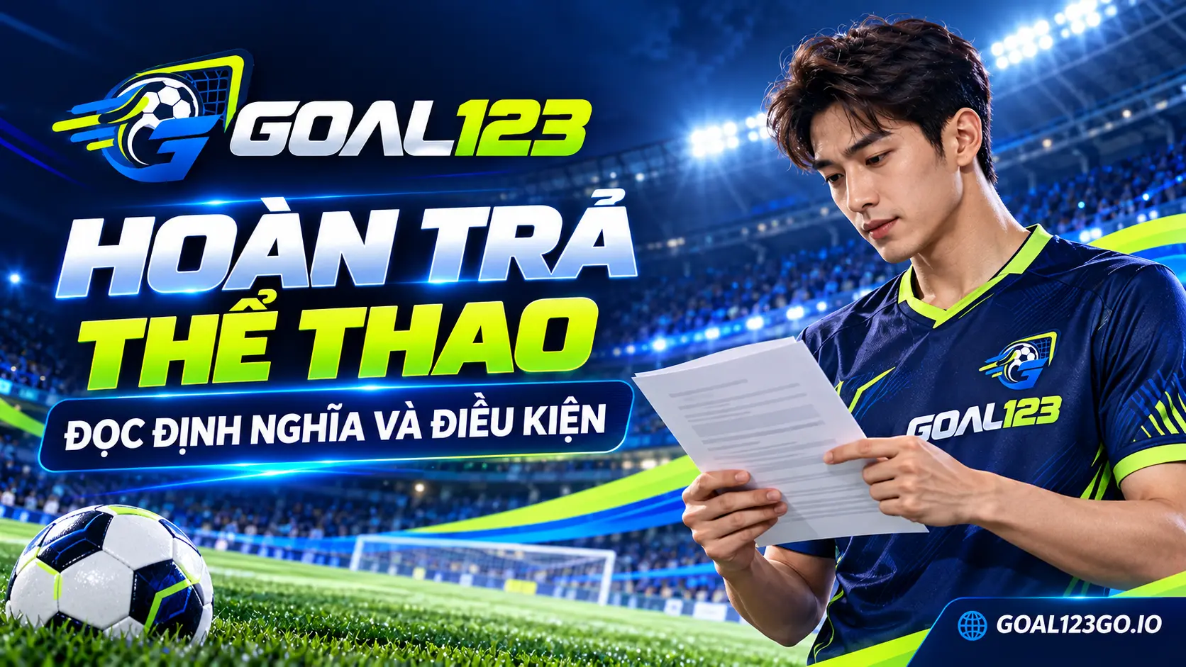 Cầu thủ minh họa bài Goal123 hoàn trả thể thao với tài liệu điều kiện