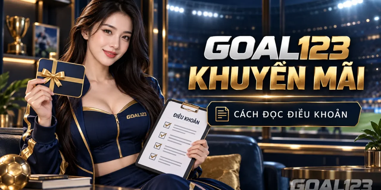 Nữ đại diện Goal123 minh họa cách đọc điều khoản khuyến mãi