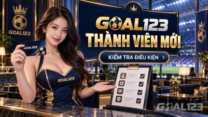 Nữ đại diện Goal123 minh họa khuyến mãi thành viên mới