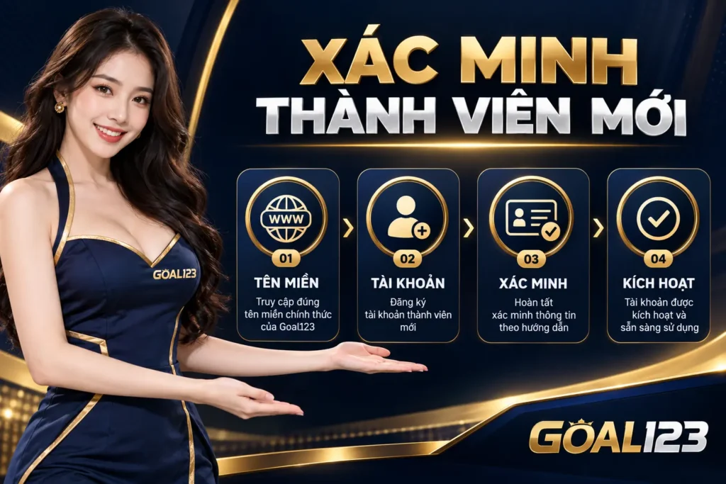 Nữ đại diện Goal123 hướng dẫn xác minh thành viên mới