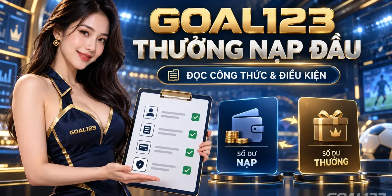 Nữ đại diện Goal123 minh họa thưởng nạp đầu và điều kiện