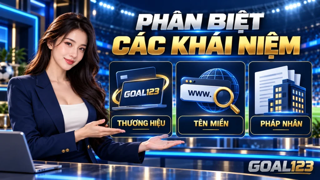 Nữ đại diện Goal123 phân biệt thương hiệu, tên miền và pháp nhân