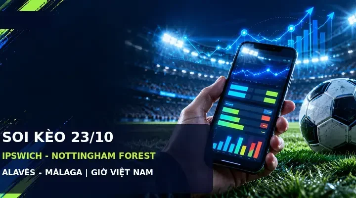 Soi kèo bóng đá 23/10: Ipswich gặp Nottingham Forest, Alavés đấu Málaga