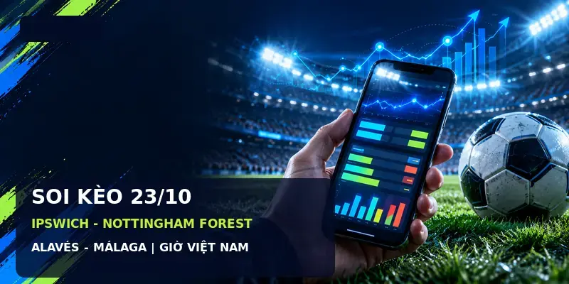Soi kèo bóng đá 23/10: Ipswich gặp Nottingham Forest, Alavés đấu Málaga