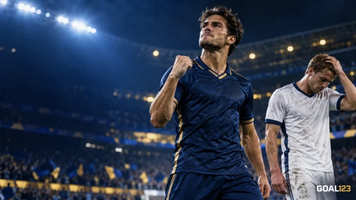 Ảnh bìa bài tin bóng đá 09/10: cầu thủ áo xanh và trắng sau trận cầu kịch tính, nhận diện Goal123.